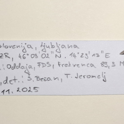 Listek z oznako vrste - oddaja FDS