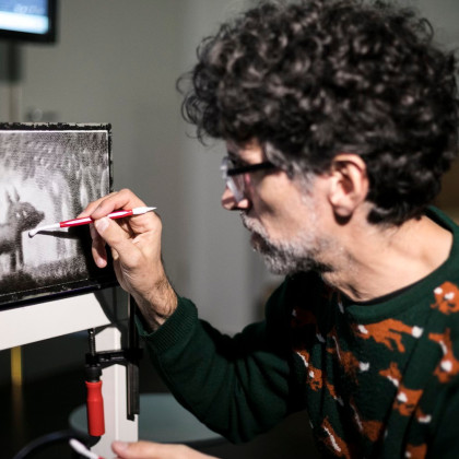 Delavnica igličastega zaslona na Animateki