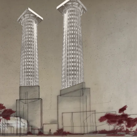 Perspektivna risba predloga za najlepši in najbolj prepoznavni stolpnici