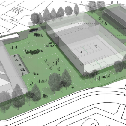 Skica načrta projekta športnega parka Trnovo