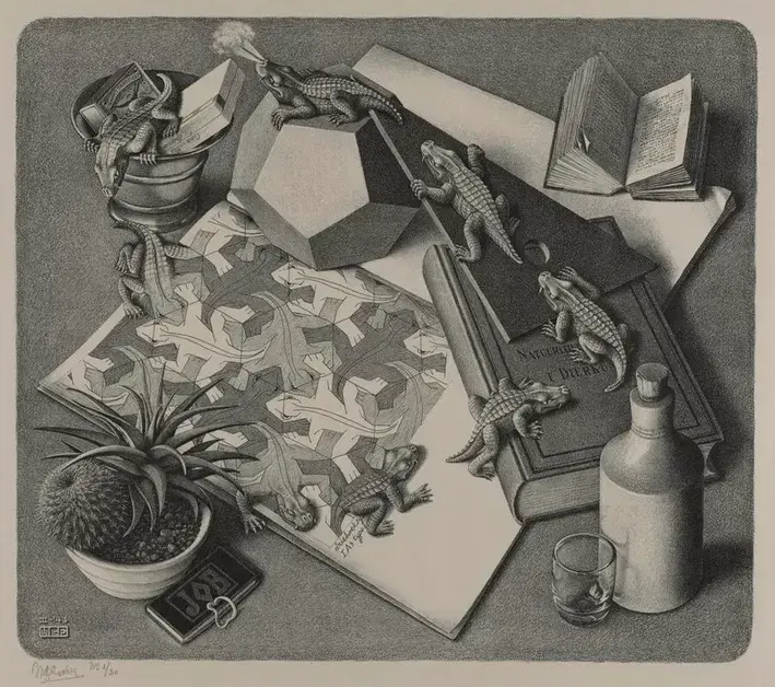 M.C. Escher "Reptiles"