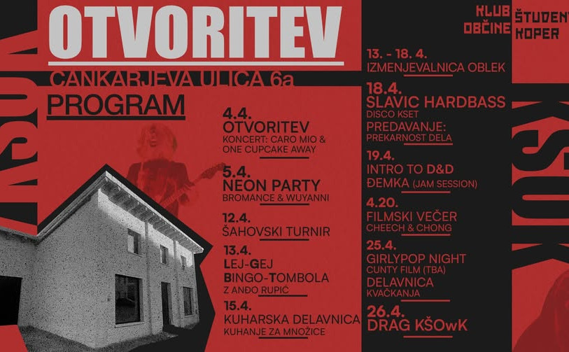Novi prostori Kluba Študentov Koper, KŠOK