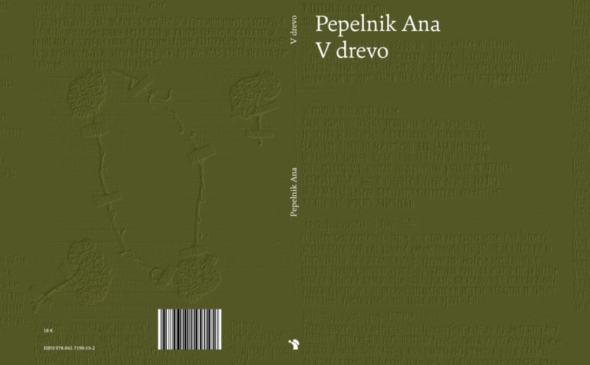 Naslovnica pesniške zbirke V drevo Ane Pepelnik